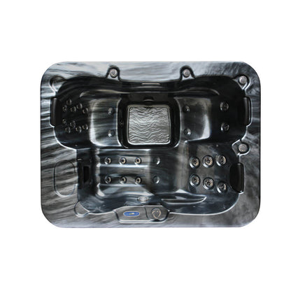 Home Deluxe Outdoor Whirlpool BLACK MARBLE PURE - 210 x 160 cm für 3 Personen