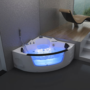 Home Deluxe Whirlpool Badewanne mit Lichttherapie LAGUNA L KOMPAKT - 140 x 140 cm