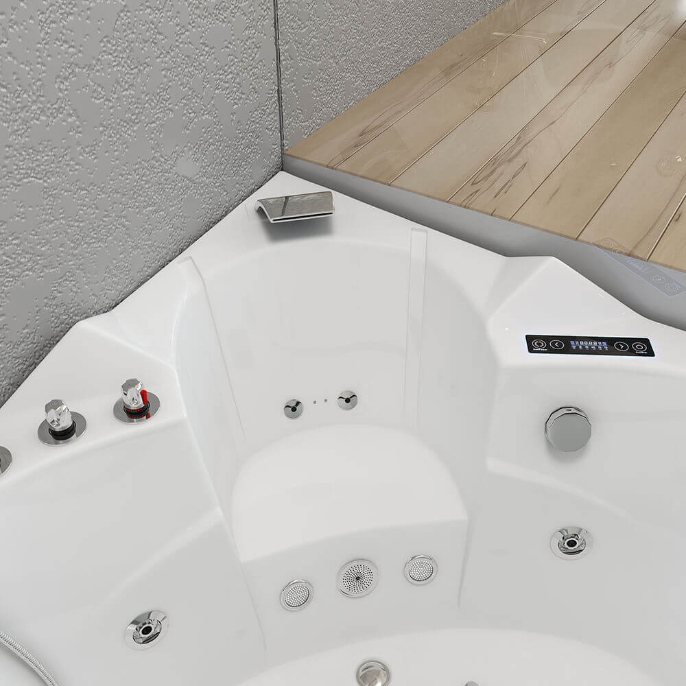 Home Deluxe Whirlpool Badewanne mit Lichttherapie LAGUNA L KOMPAKT - 140 x 140 cm