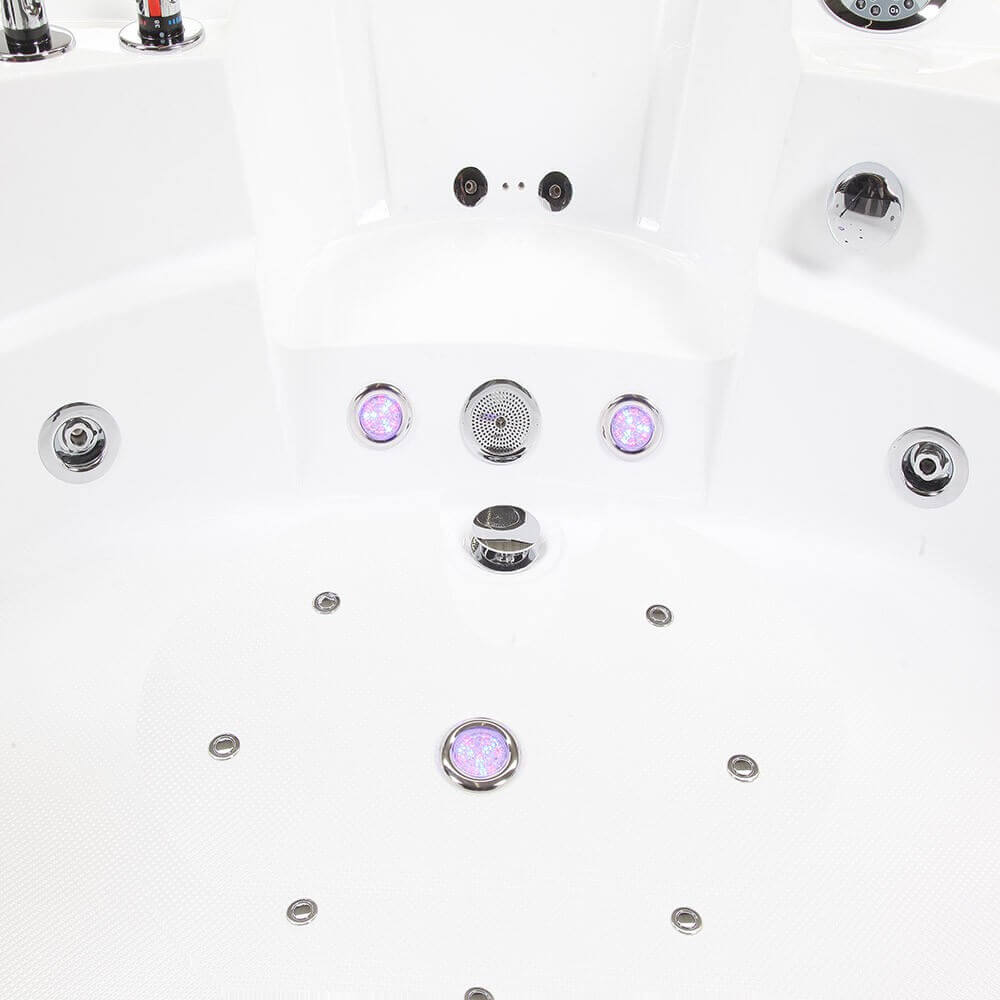 Home Deluxe Whirlpool Badewanne mit Lichttherapie LAGUNA L KOMPAKT - 140 x 140 cm