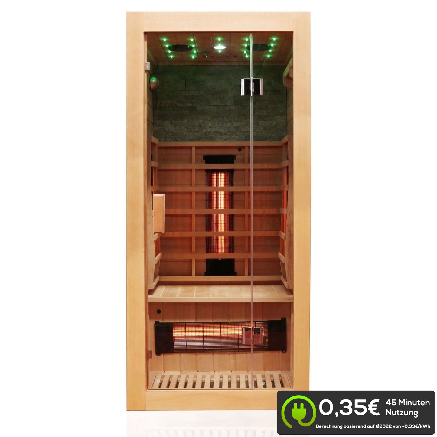 Dewello Infrarotkabine MILTON VOLLSPEKTRUM 90x90 bei TroniTechnik