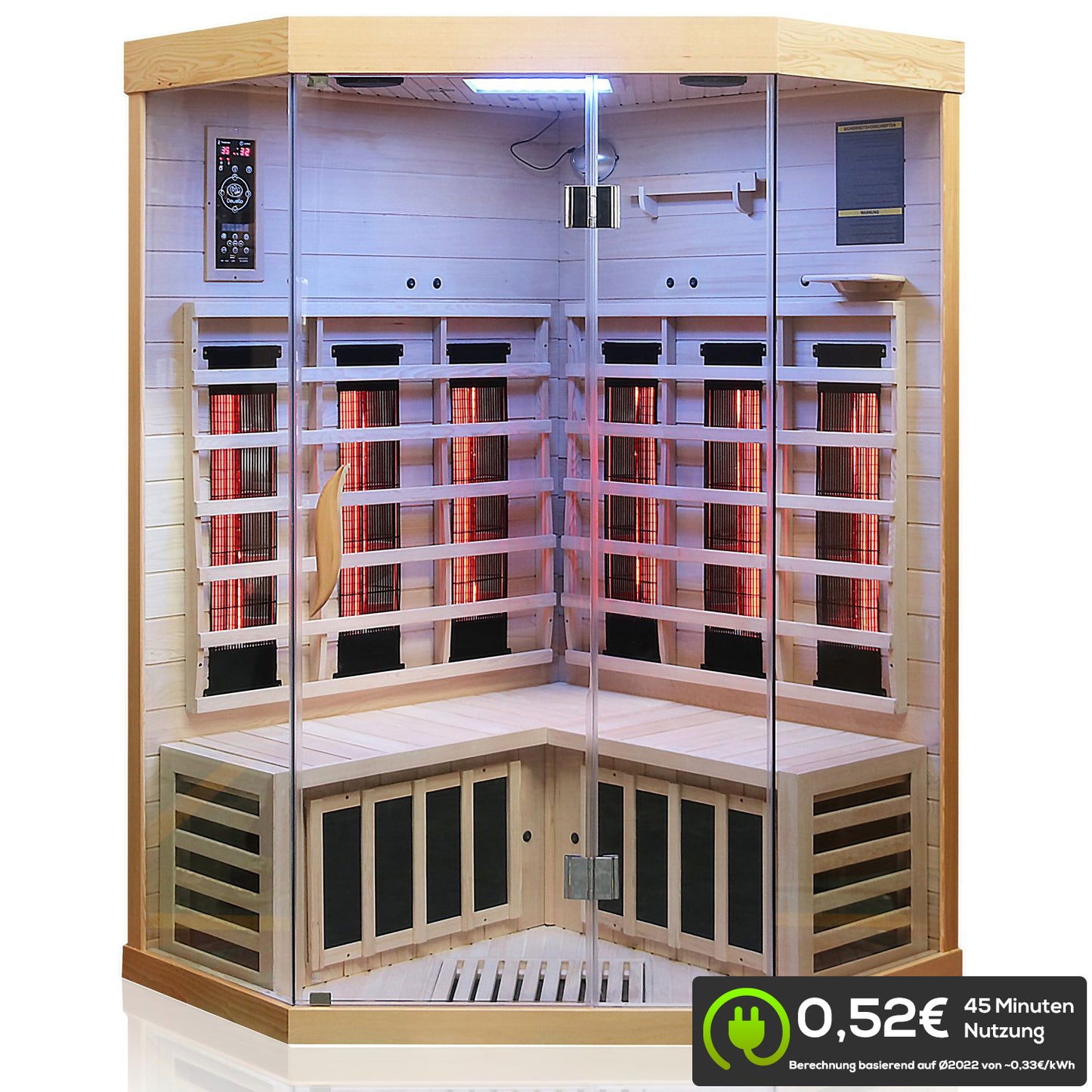 Dewello Infrarotkabine BRANDON 120x120 Dual-Therm bei TroniTechnik