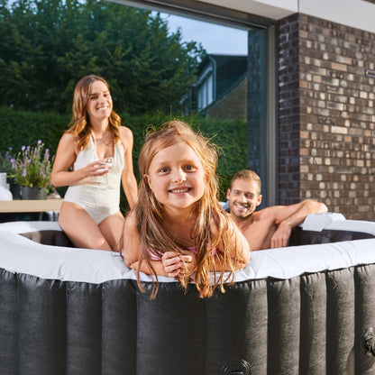 Home Deluxe Outdoor Whirlpool DROP inkl. Kissen, Getränkehalter und Sonnendach - ⌀185 cm Schwarz