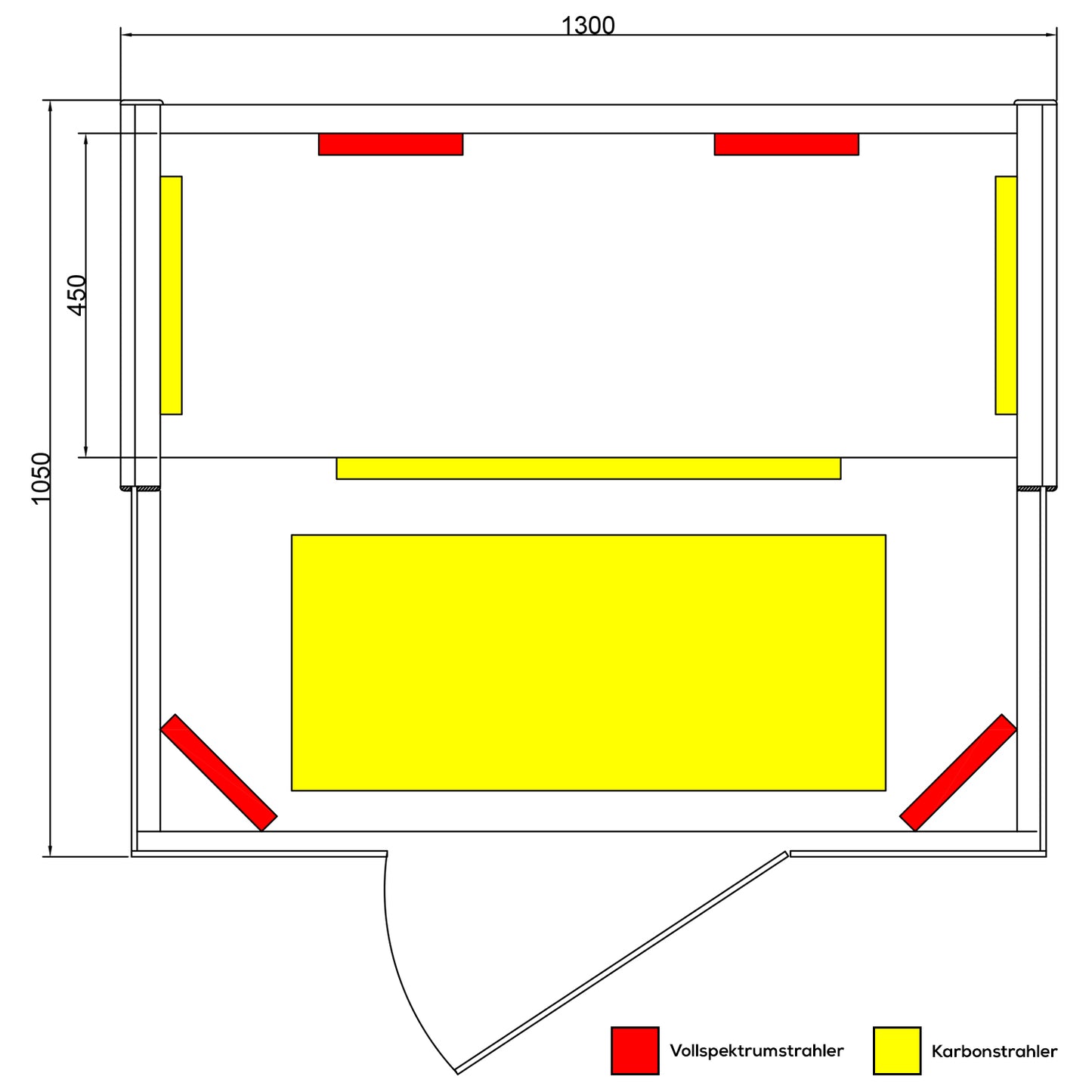 Dewello Infrarotkabine KINGSTON 130x105 bei TroniTechnik