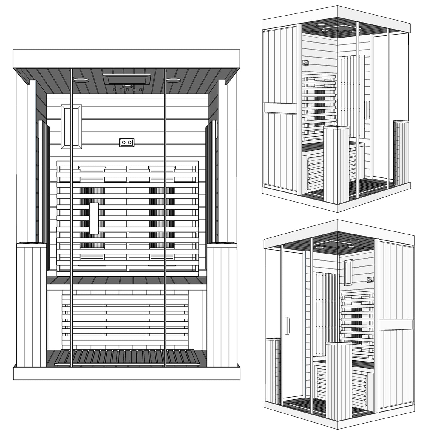 Dewello Infrarotkabine KINGSTON 130x105 bei TroniTechnik
