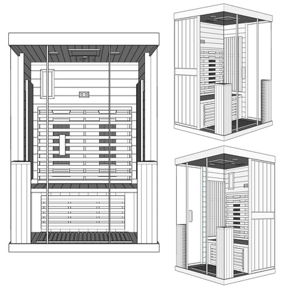 Dewello Infrarotkabine KINGSTON 130x105 bei TroniTechnik