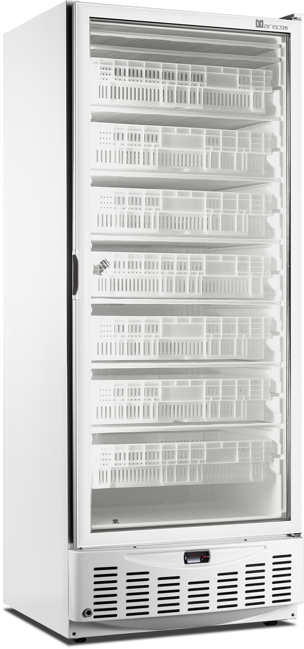 SARO Tiefkühlschrank, Glastür - weiß, Modell MM5 N PV