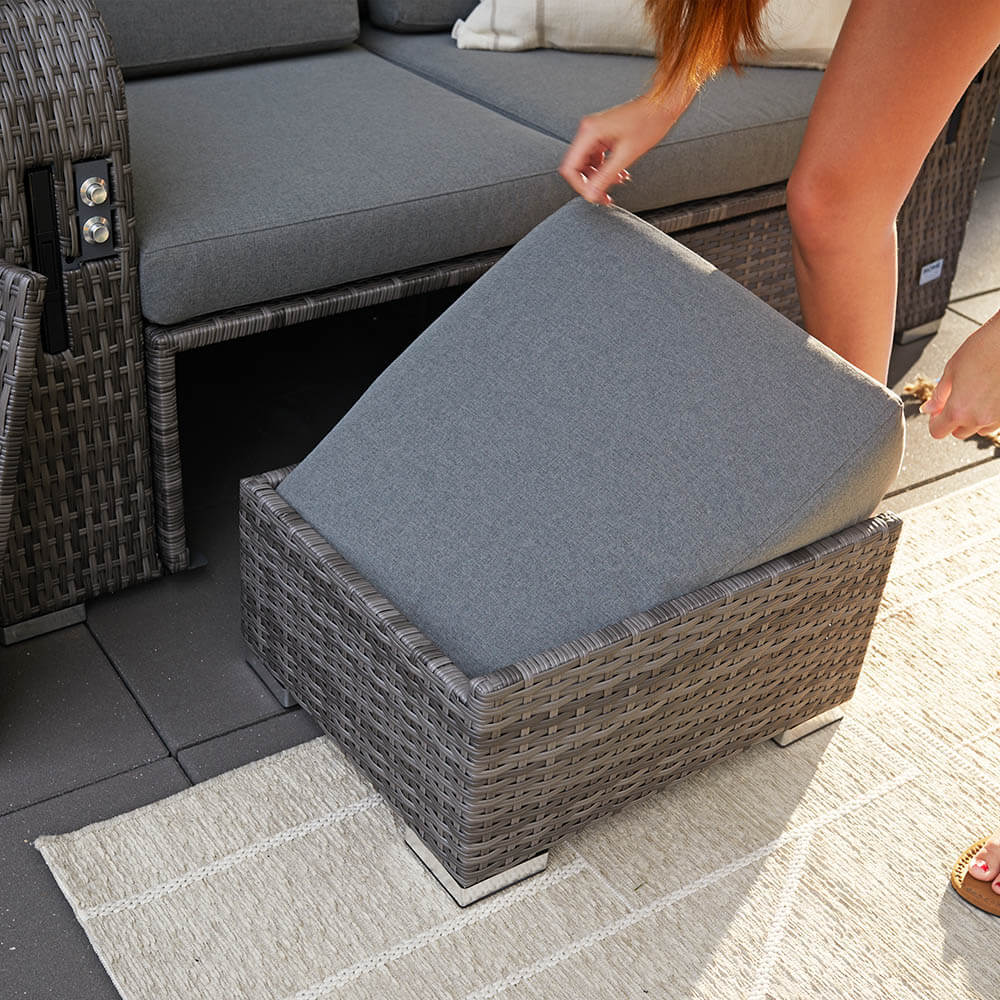 Home Deluxe Strandkorb mit Liegefunktion HOLBY - Grau