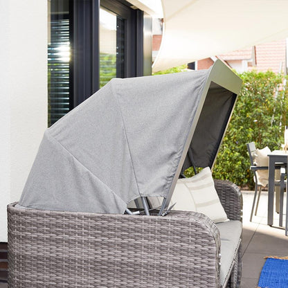 Home Deluxe Strandkorb mit Liegefunktion HOLBY - Grau
