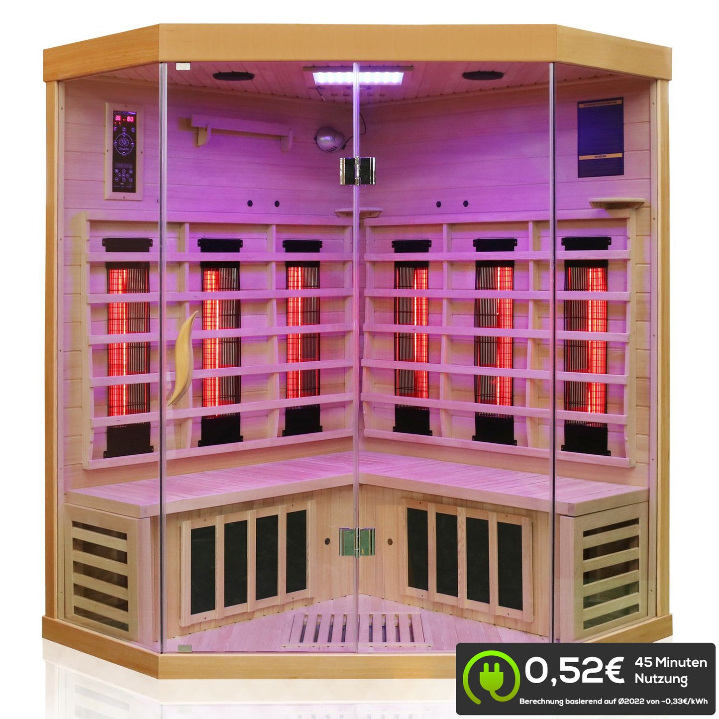 Dewello Infrarotkabine BRANDON 140x140 Dual-Therm bei TroniTechnik