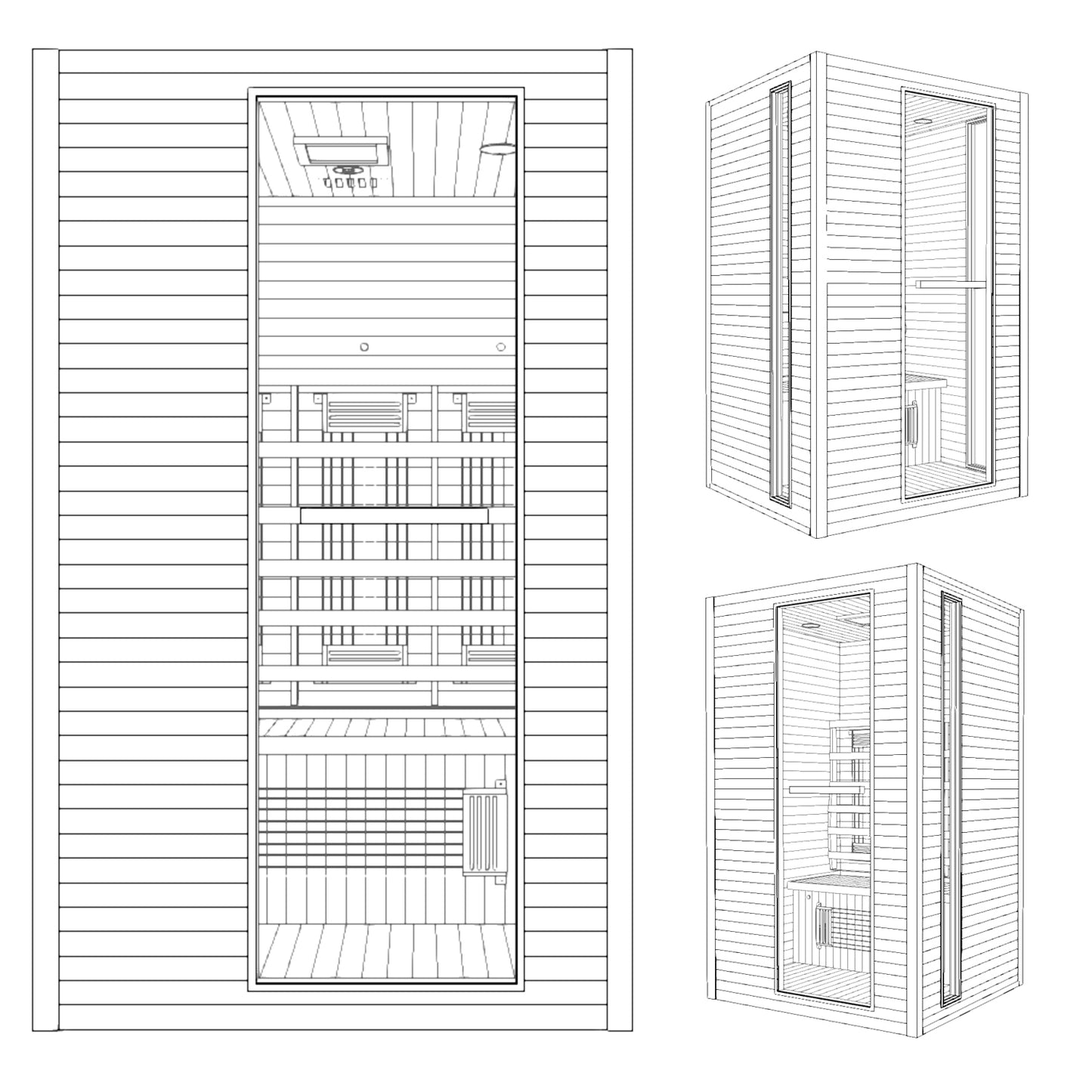 Dewello Infrarotkabine CALGARY 115cm x 105cm bei TroniTechnik