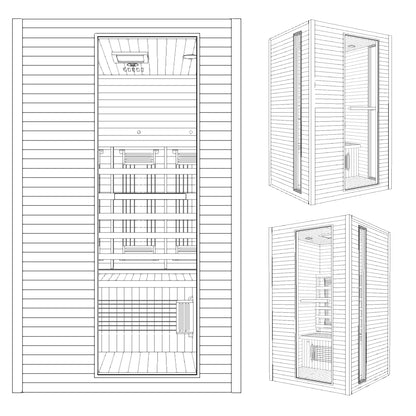 Dewello Infrarotkabine CALGARY 115cm x 105cm bei TroniTechnik