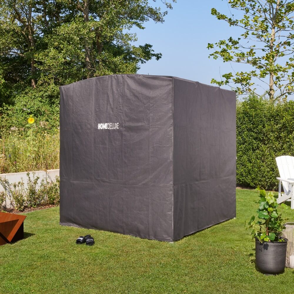 Home Deluxe Sonnenliege mit Abdeckung LYON - 208 x 188 cm Weiß