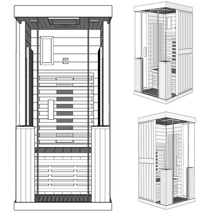 Dewello Infrarotkabine KINGSTON 90x90 bei TroniTechnik