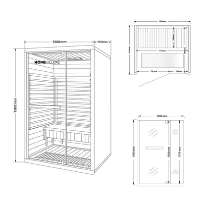Home Deluxe Infrarotkabine NERO M - 190 x 120 cm für 2 Personen