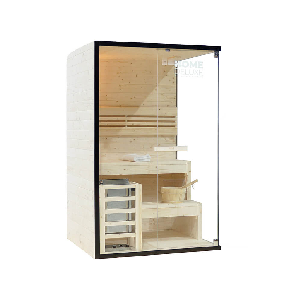 Home Deluxe Traditionelle Sauna SHADOW M - 120 x 120 cm für 2 Personen