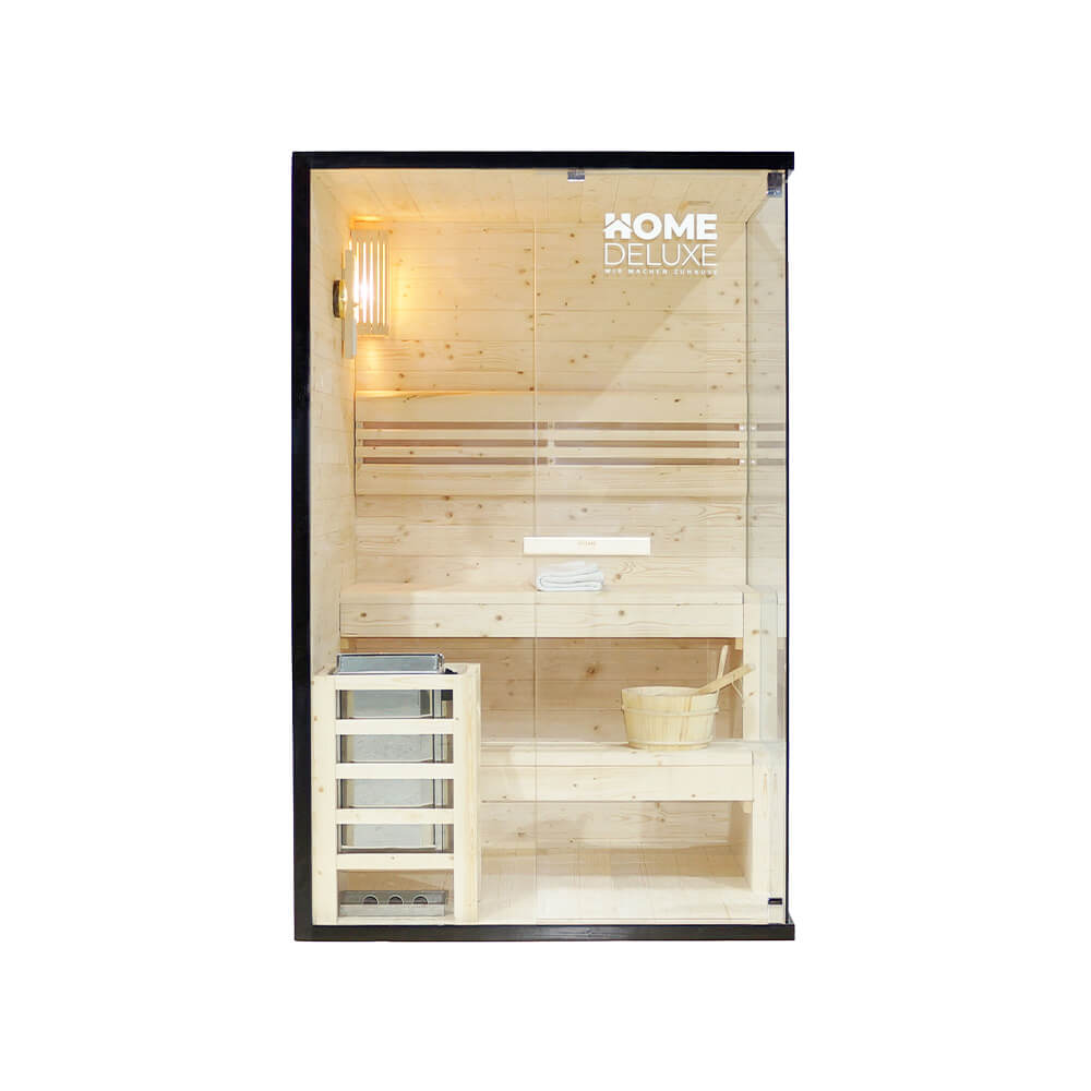 Home Deluxe Traditionelle Sauna SHADOW M - 120 x 120 cm für 2 Personen