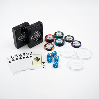 Home Deluxe LED Pokertisch inkl. Pokerkoffer und 4 Stühle STRAIGHT FLUSH - Für 9 Personen