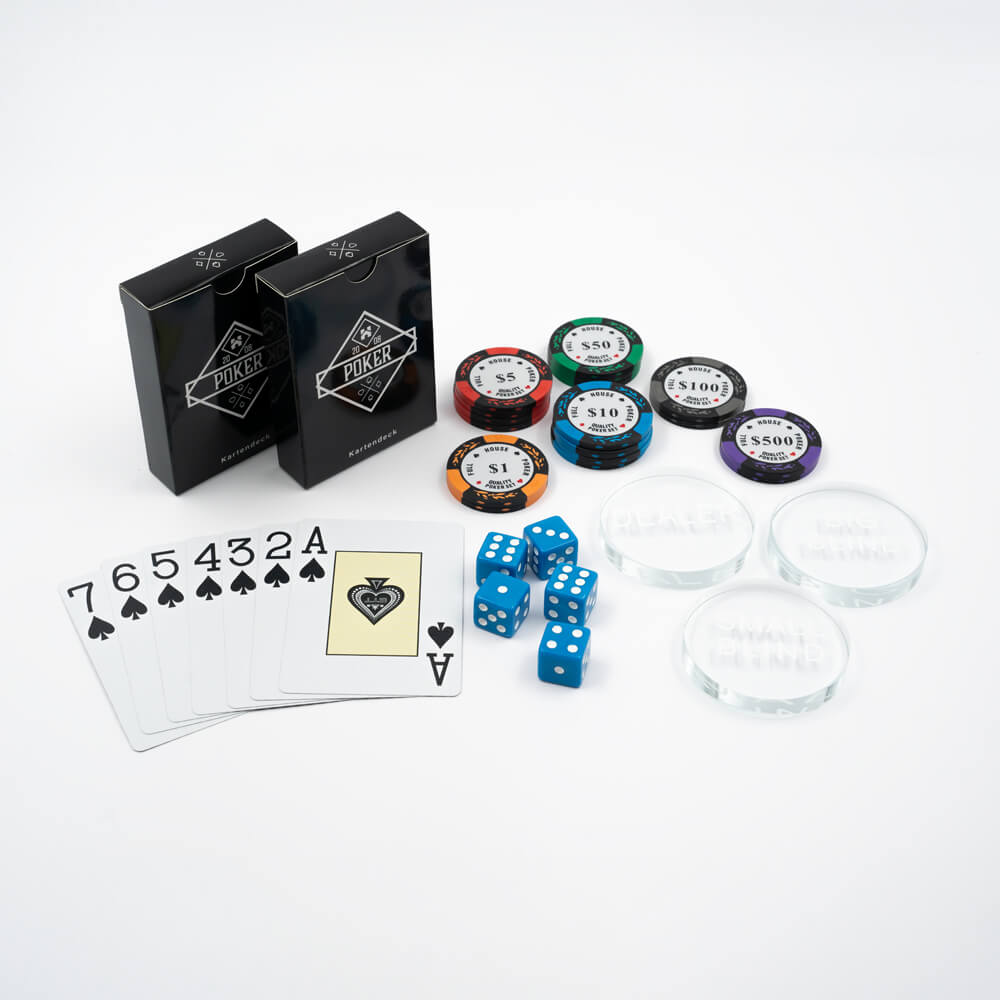 Home Deluxe LED Pokertisch inkl. Pokerkoffer und 6 Stühle STRAIGHT FLUSH - Für 9 Personen