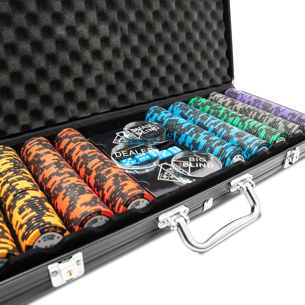 Home Deluxe Pokertisch mit LED-Beleuchtung inkl. Pokerkoffer CASINO - Für 9 Personen