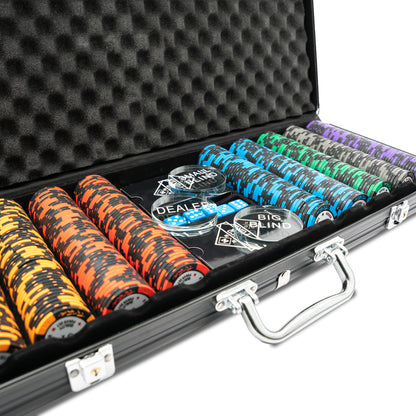 Home Deluxe Pokertisch mit LED-Beleuchtung inkl. Pokerkoffer CASINO - Für 9 Personen