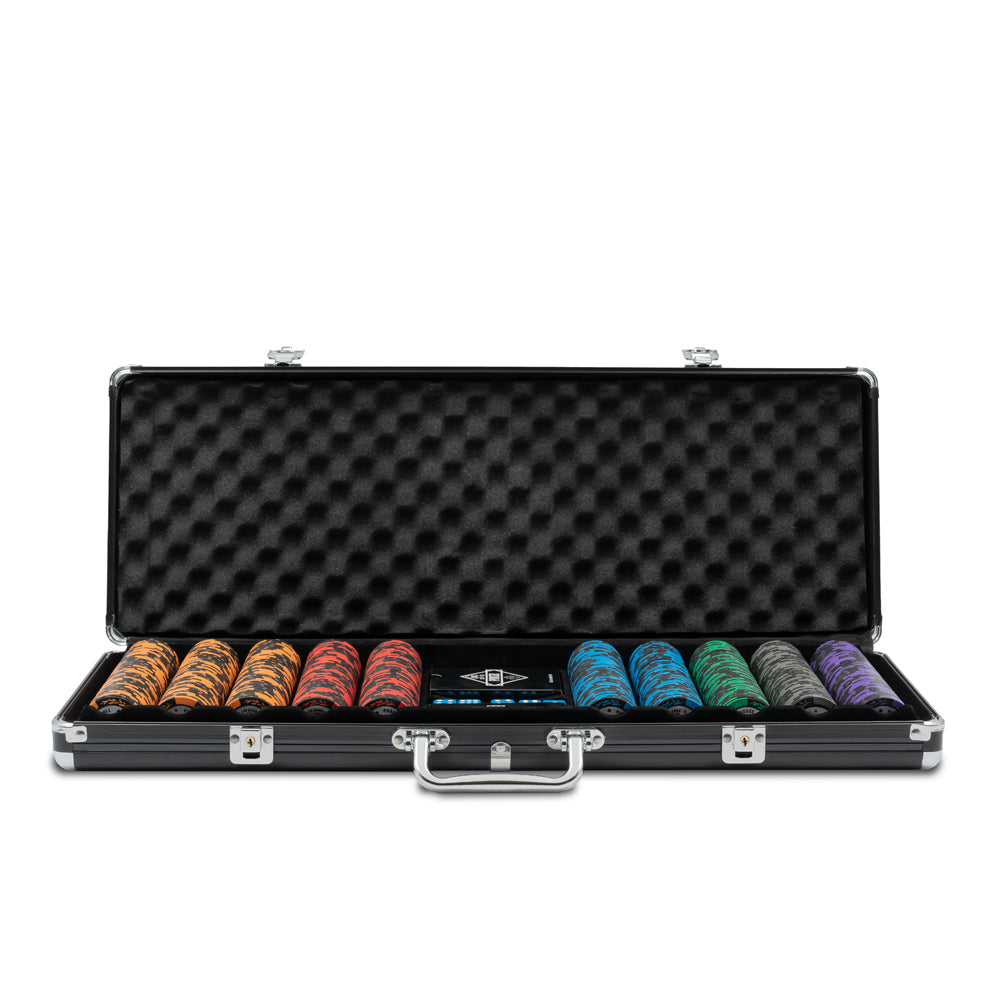 Home Deluxe Pokertisch mit LED-Beleuchtung inkl. Pokerkoffer CASINO - Für 9 Personen