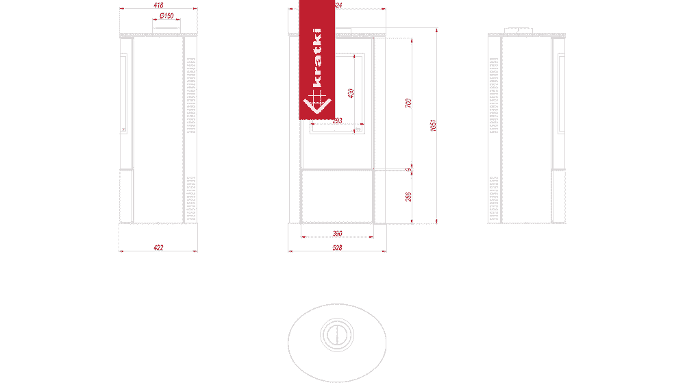 Kratki Kaminofen auf Propangas KRATKI AB Ø 100/150 4,2 kW