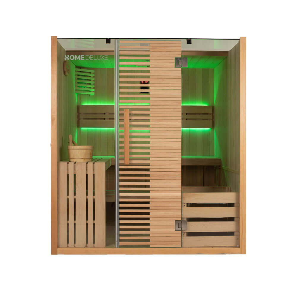 Home Deluxe Traditionelle Sauna OMAHA - 180 x 150 cm für 4 Personen