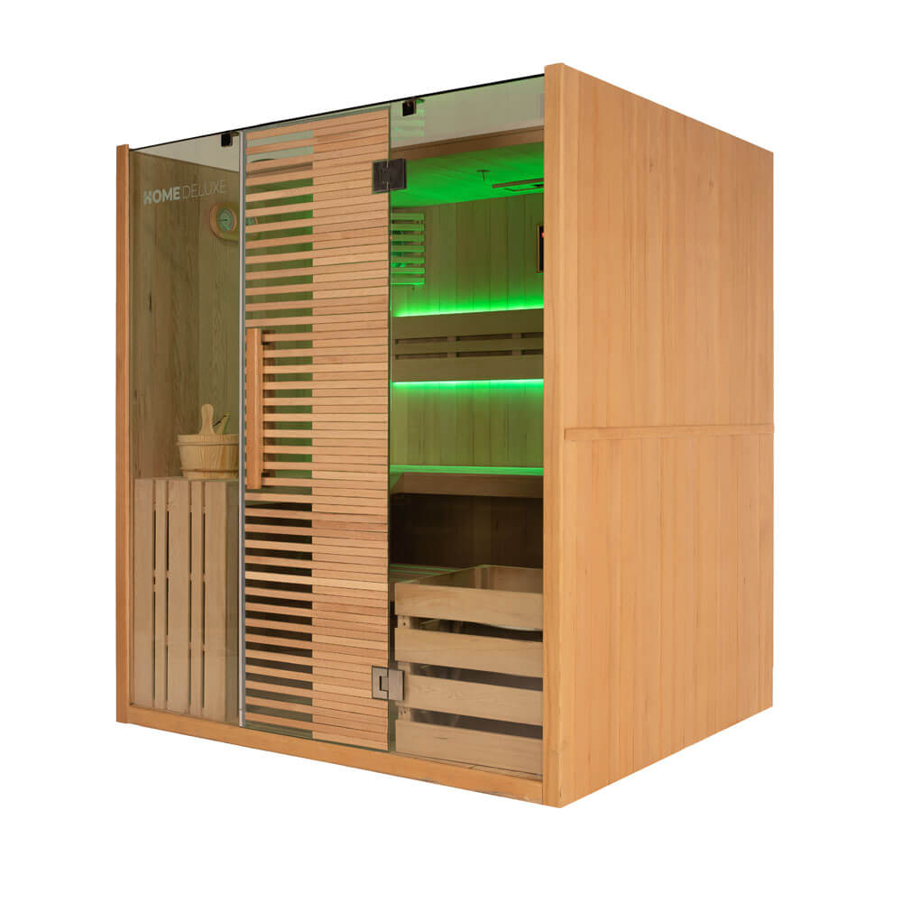 Home Deluxe Traditionelle Sauna OMAHA - 180 x 150 cm für 4 Personen