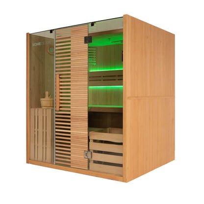 Home Deluxe Traditionelle Sauna OMAHA - 180 x 150 cm für 4 Personen