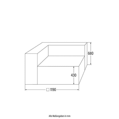 Home Deluxe Modulares Sofa Linkes Ecksofa VERONA - 120 x 70 cm Hellgrau