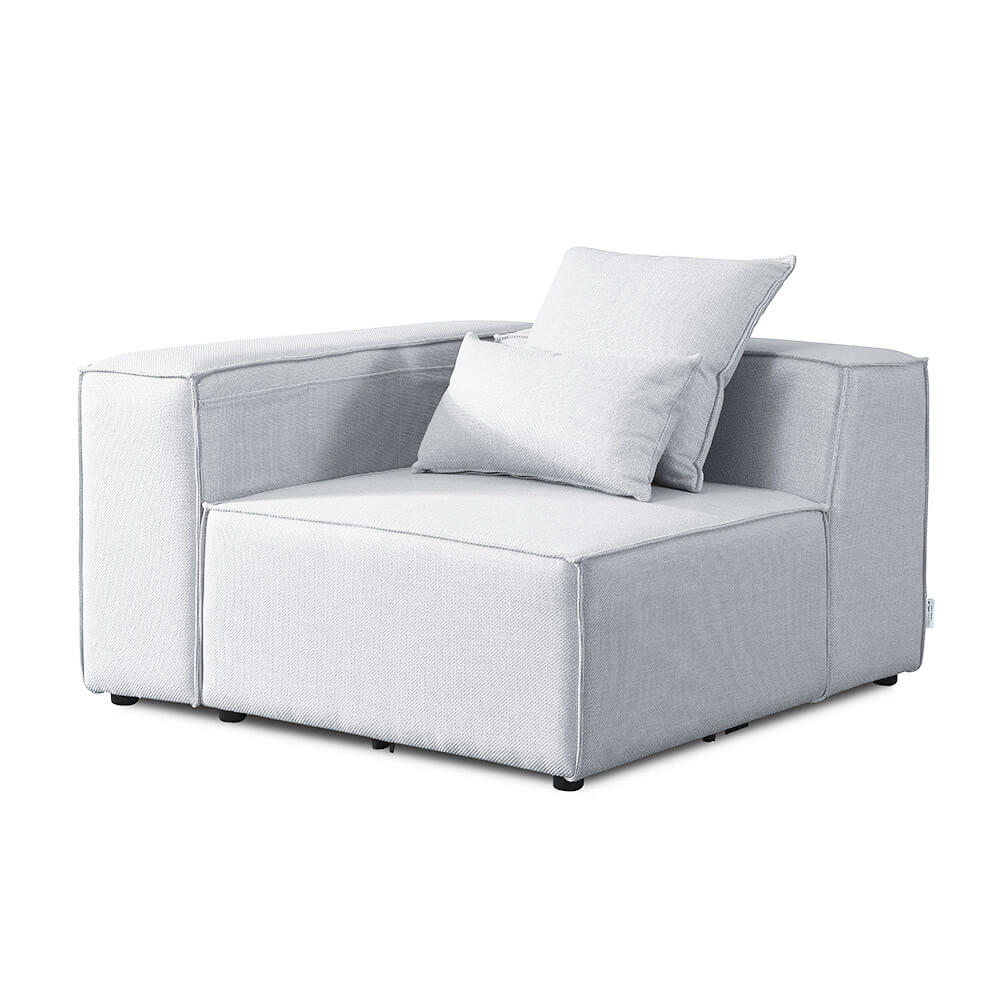 Home Deluxe Modulares Sofa Linkes Ecksofa VERONA - 120 x 70 cm Hellgrau