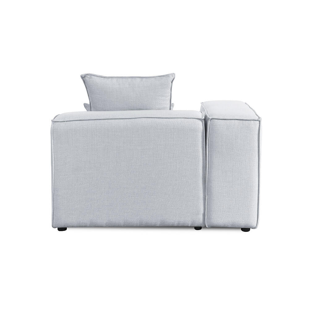 Home Deluxe Modulares Sofa Linkes Ecksofa VERONA - 120 x 70 cm Hellgrau