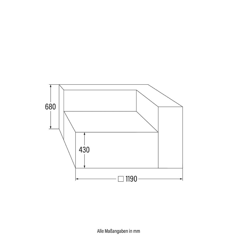 Home Deluxe Modulares Sofa Rechtes Ecksofa VERONA - 120 x 70 cm Hellgrau