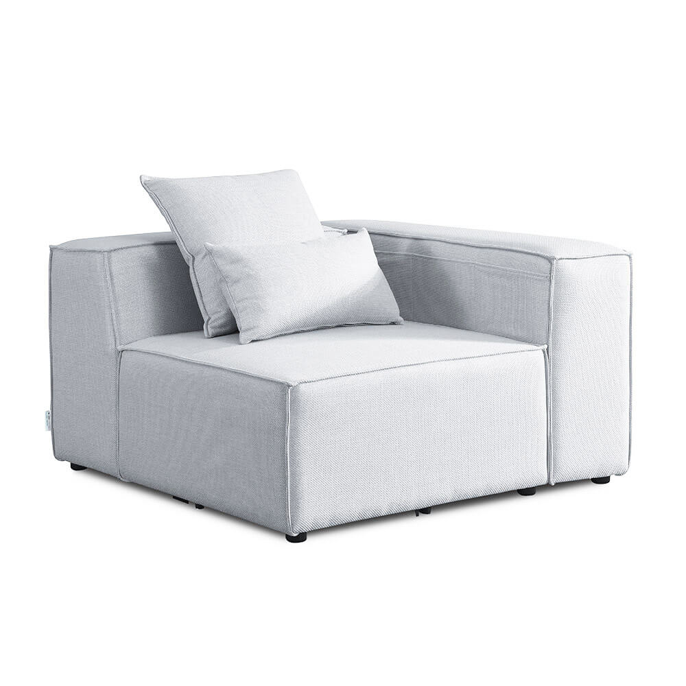 Home Deluxe Modulares Sofa Rechtes Ecksofa VERONA - 120 x 70 cm Hellgrau