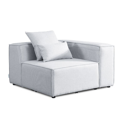 Home Deluxe Modulares Sofa Rechtes Ecksofa VERONA - 120 x 70 cm Hellgrau