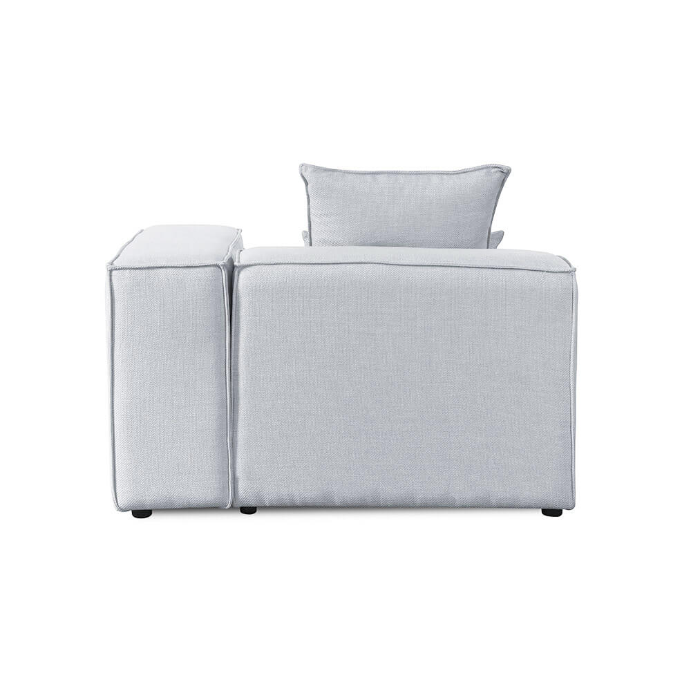 Home Deluxe Modulares Sofa Rechtes Ecksofa VERONA - 120 x 70 cm Hellgrau