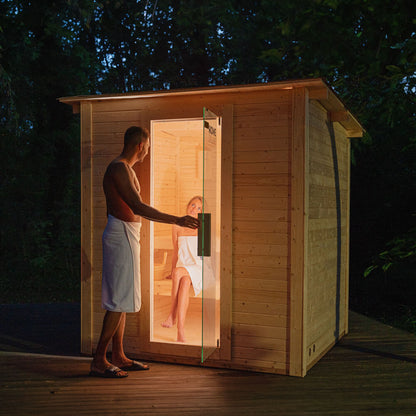 Home Deluxe Saunahaus Outdoor TALO L - 221 x 217 cm für 4 Personen