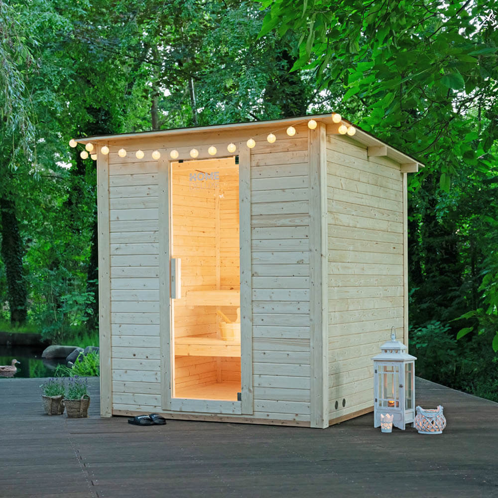 Home Deluxe Saunahaus Outdoor TALO L - 221 x 217 cm für 4 Personen