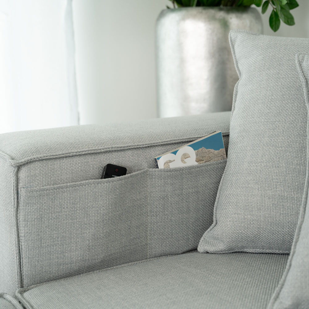 Home Deluxe Modulares Sofa VERONA M - 327 x 120 cm Hellgrau