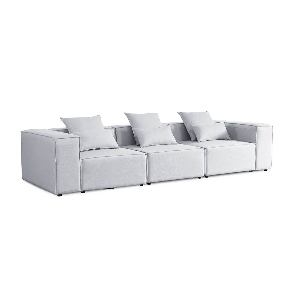 Home Deluxe Modulares Sofa VERONA M - 327 x 120 cm Hellgrau