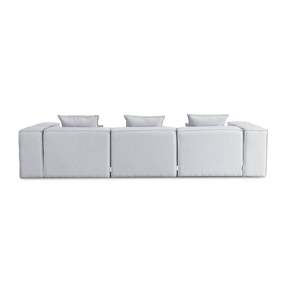 Home Deluxe Modulares Sofa VERONA M - 327 x 120 cm Hellgrau
