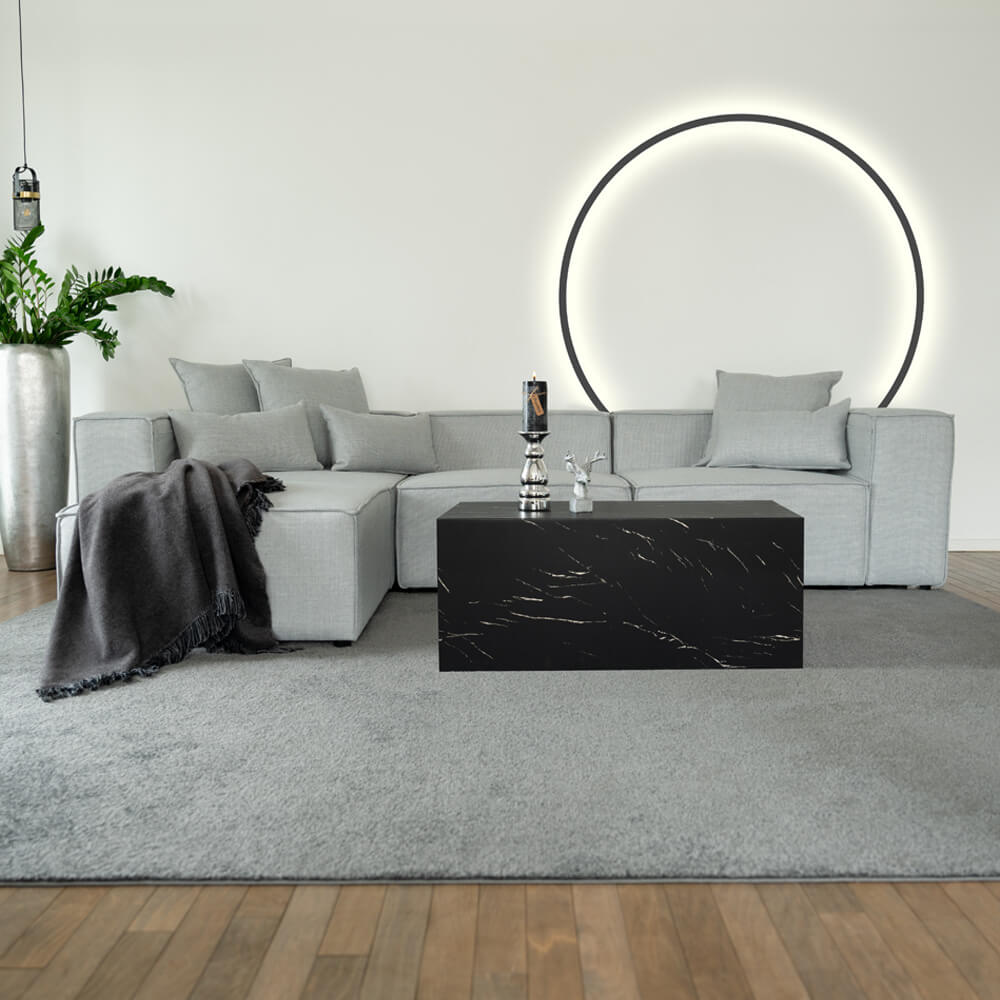 Home Deluxe Modulares Sofa VERONA L - 327 x 207 cm Hellgrau