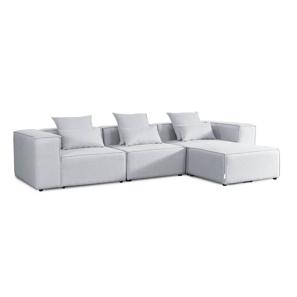 Home Deluxe Modulares Sofa VERONA L - 327 x 207 cm Hellgrau