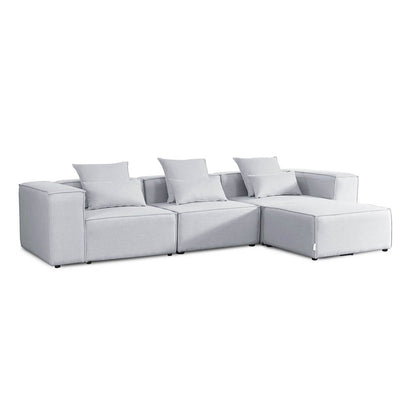 Home Deluxe Modulares Sofa VERONA L - 327 x 207 cm Hellgrau