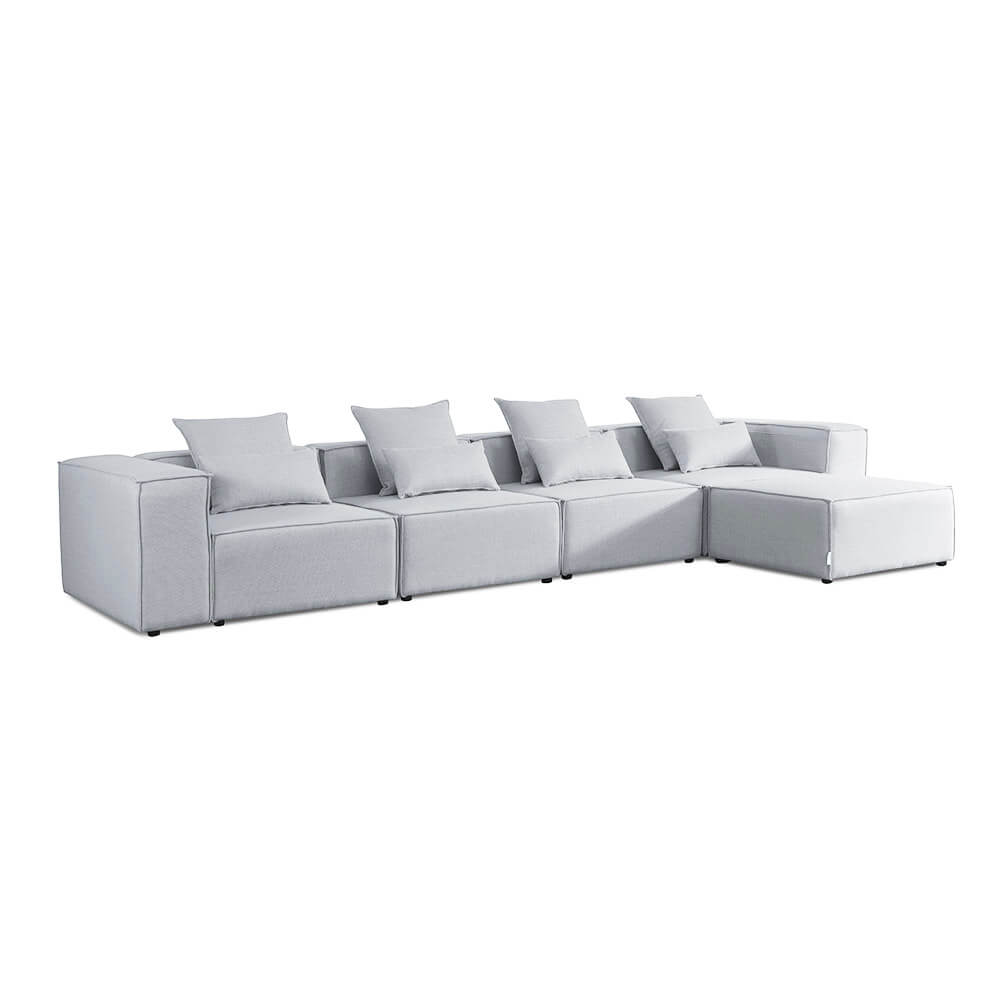 Home Deluxe Modulares Sofa VERONA XL - 414 x 207 cm Hellgrau
