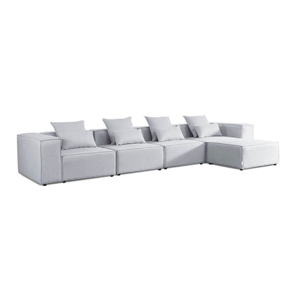 Home Deluxe Modulares Sofa VERONA XL - 414 x 207 cm Hellgrau