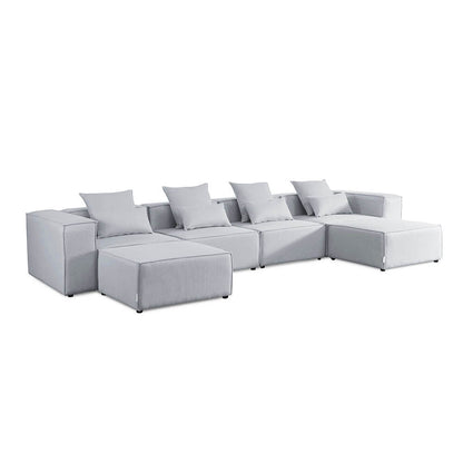 Home Deluxe Modulares Sofa VERONA XL - 414 x 207 cm Hellgrau