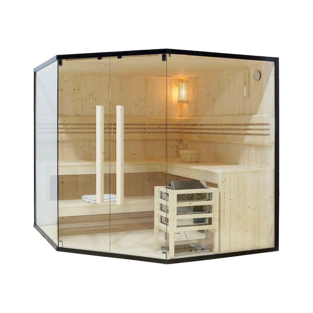 Home Deluxe Traditionelle Sauna SHADOW XL BIG - 200 x 200 cm für 6 Personen
