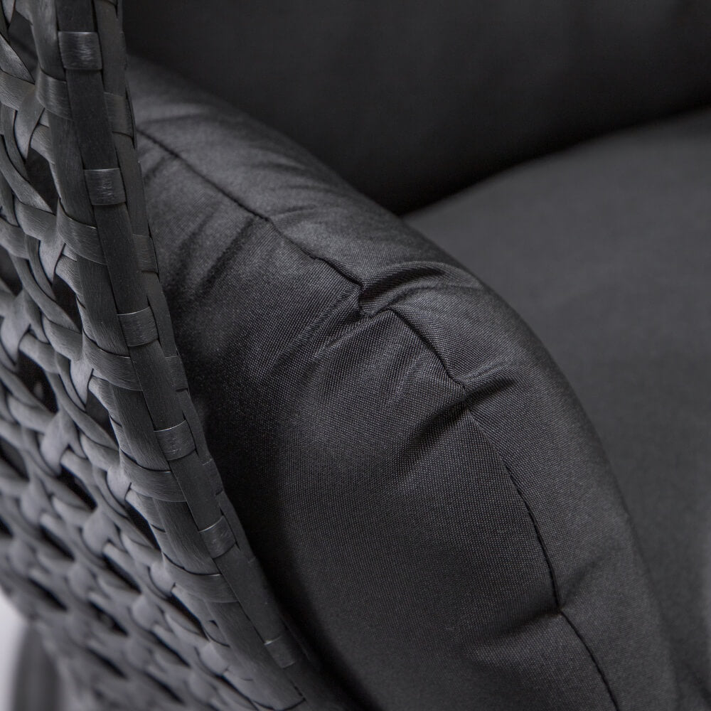 Home Deluxe Polyrattan Hängesessel nur Korb und Kissen TWIN - Schwarz
